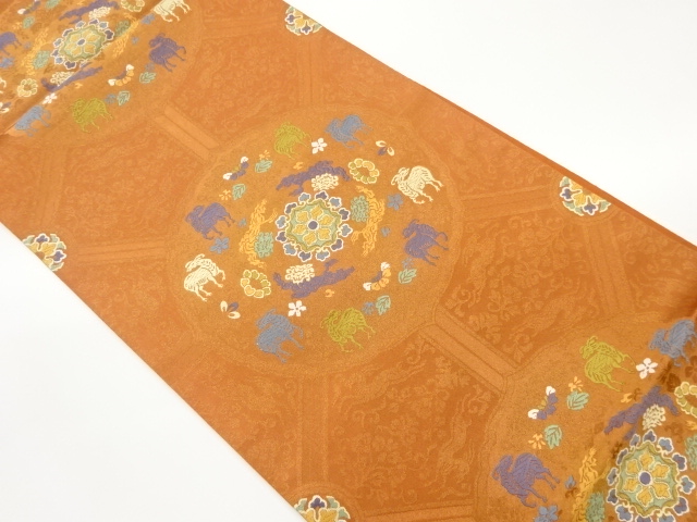 JAPANESE FUKURO OBI / WOVEN FLORAL PLANTS